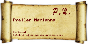 Preller Marianna névjegykártya